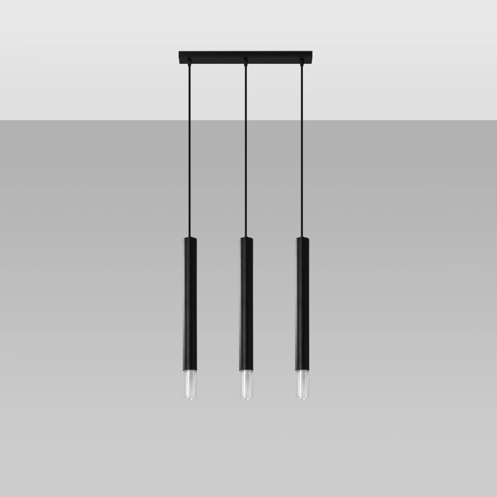Lampadario SULTAN 3 Pure Lume nero metallo/vetro G9