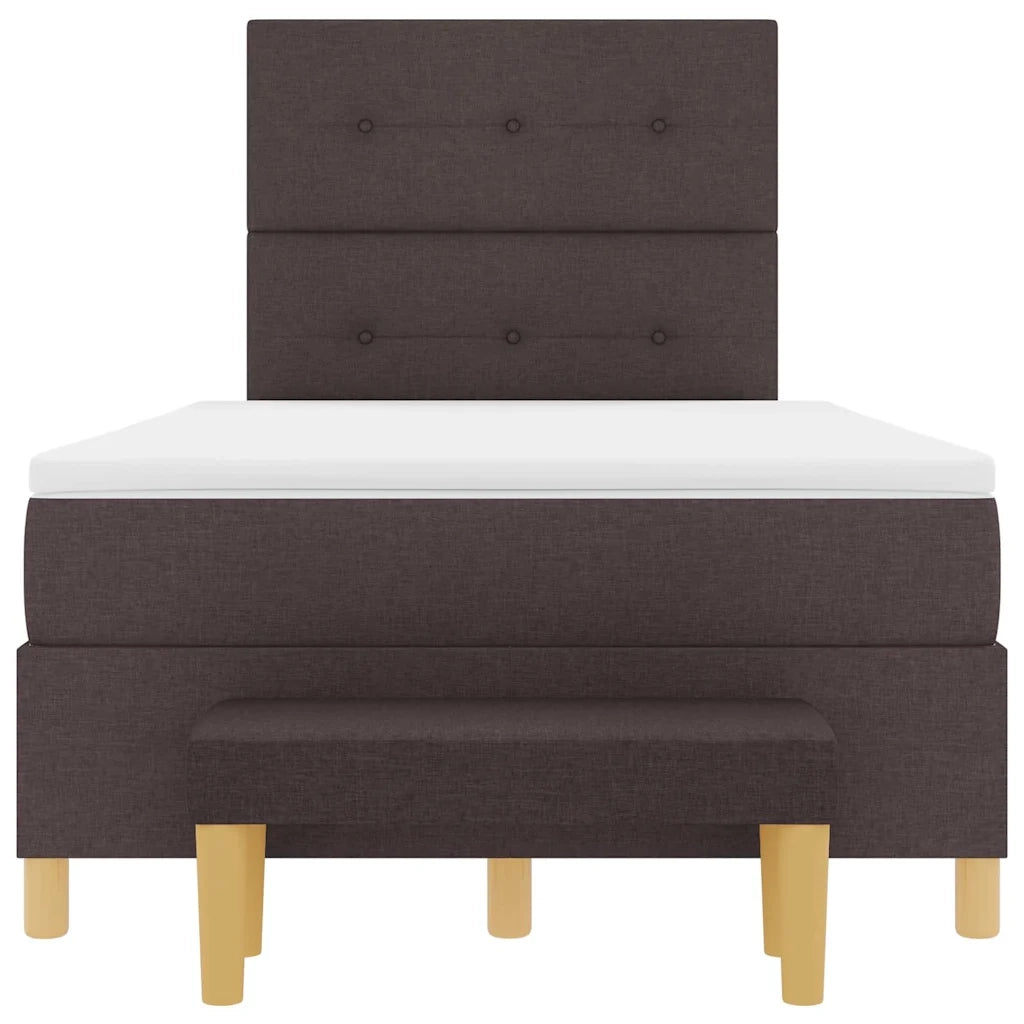 Letto a molle con testiera Marrone Scuro 190 x 120 cm Tessuto 3344285