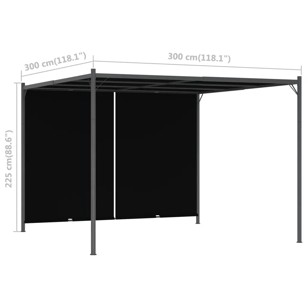 Pergola da Giardino con Tetto Retrattile 3x3 m Antracite 49324