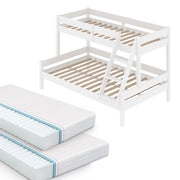Vitalispa Letto a castello Bianco 140x200 / 90x200 cm con 2 materassi
