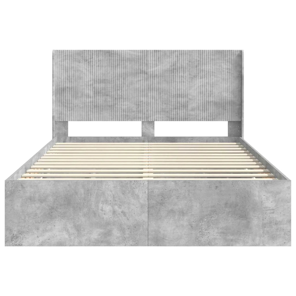Struttura del letto con stoccaggio e testata Grigio Cemento 3413956