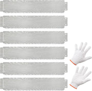 Bordatura da Giardino 6 M, Set di 6 Bordi per Aiuola 110 x 22 cm in Metallo Zincato con Paio di Guanti, Recinzione Flessibile per Prato, Cortile e Giardino