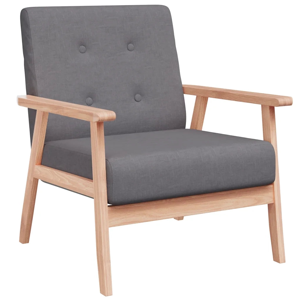 Poltrona-Divano Sedia-Poltroncina Grigio Scuro in Tessuto 891258