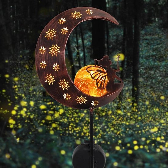 Illuminazione esterna a LED con luce lunare metallica 100cm acqua resistente lampada solare per decorazione di giardino