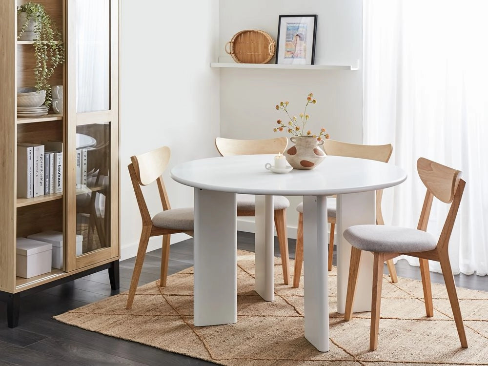 Tavolo da pranzo bianco con struttura in MDF ø 120 cm rotondo moderno