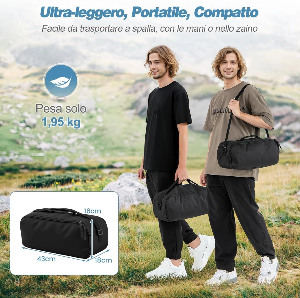 Brandina da Campeggio, Letto Pieghevole e Portatile con Tasca Laterale e Borsa da Trasporto, Lettino con Struttura in Metallo per Viaggio e Spiaggia, Portata 150 kg