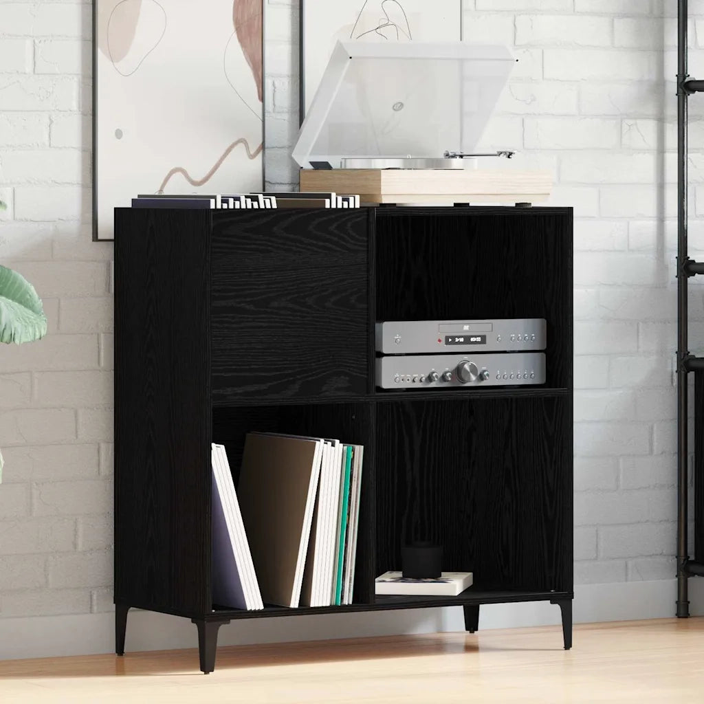 Mobile porta vinili Rovere Nero 84,5 x 38 x 89 cm 862871