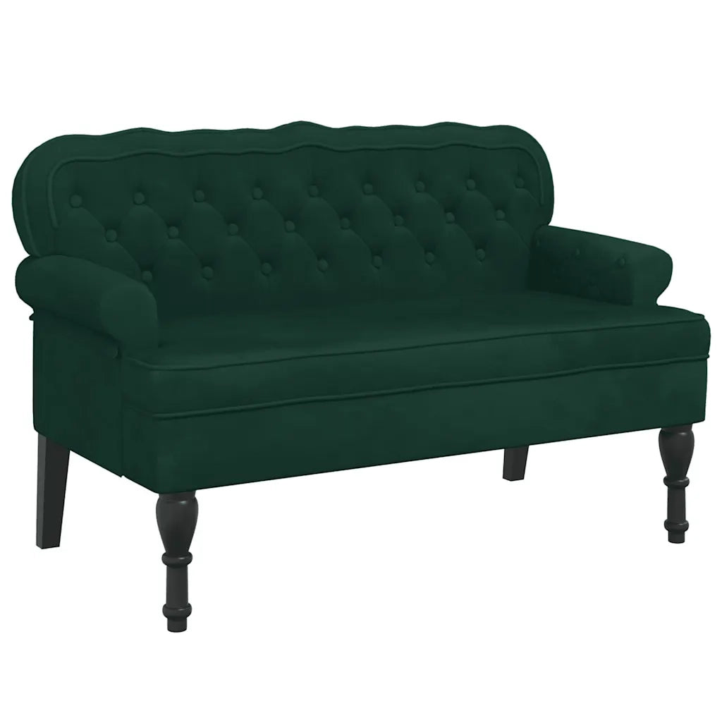 Panca con Schienale Verde Scuro 119,5x64,5x75 cm in Velluto CFW8086069