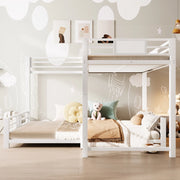 letto a castello in metallo bianco 204 x 204 cm