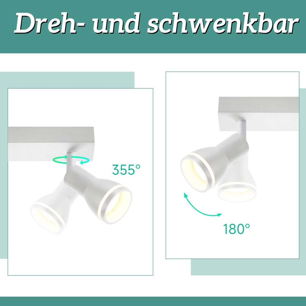 ZMH Faretto da soffitto LED bianchi 2 lampadine GU10 orientabili moderni per soggiorno