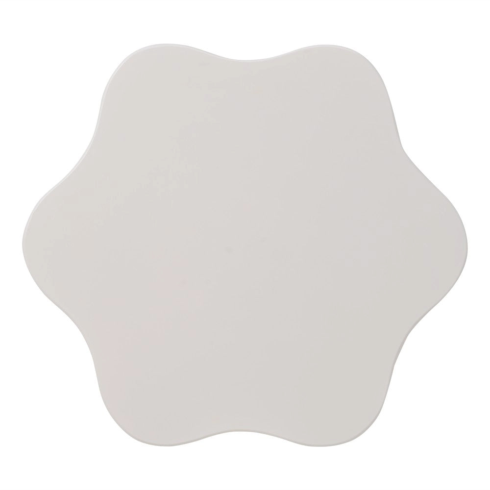 Tavolino da Salotto Rotondo ¨C MINIMAL ¨C MDF, Bianco Crema, Piano Girevole 360¡ã, 2 Livelli, 74.8x67.5x31 cm