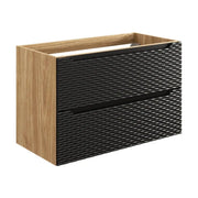 Mobile sottolavabo YOKA – 2 cassetti – Rovere chiaro e nero – L90 × P46 × H57 cm – Da appendere