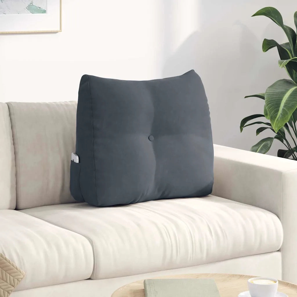Cuscino per Schiena | Cuscino dorsale Grigio scuro 60 x 24 x 50 cm Velluto