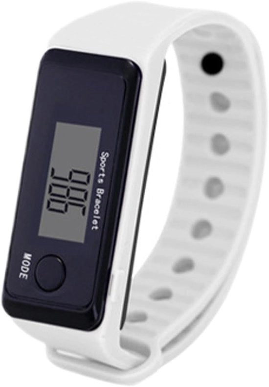 Orologio Acquapaziente - Tracciatore di Fitness - Monitora le Attività - Display LED Chiaramente - Unico - Bianco
