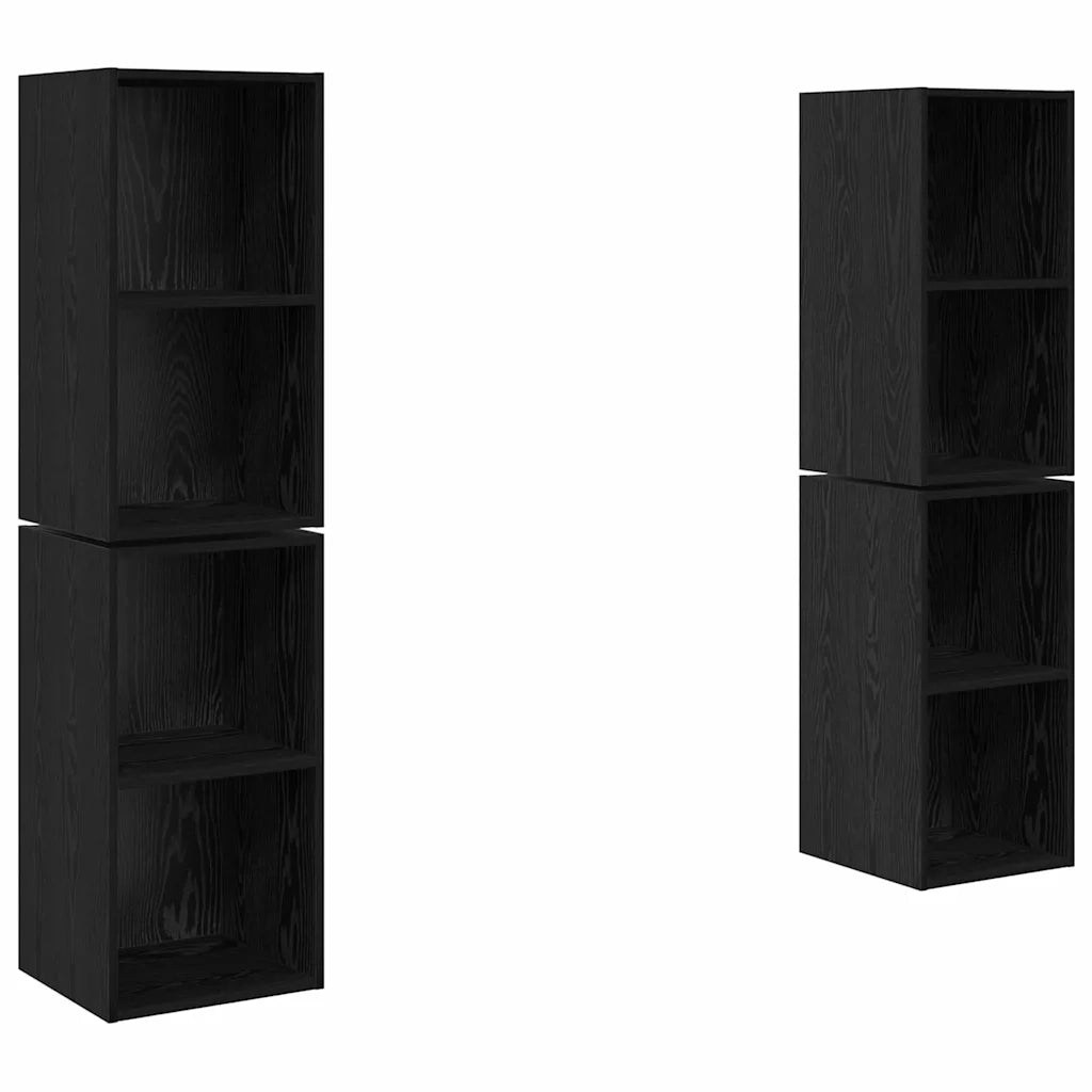 Set mobile TV 4 pcs Rovere Nero 37 x 37 x 72 cm