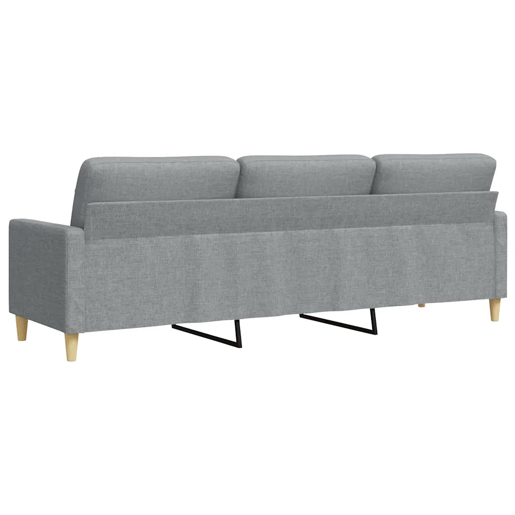 vidaXL Divano a 3 Posti Grigio Chiaro 210 cm in Tessuto
