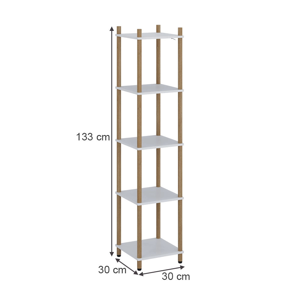 Vicco Libreria Bianco/pino 30 x 133 cm 5 ripiani