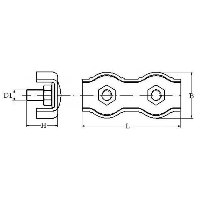 MORSETTO DOPPIO INOX 316 Ø MM.5
