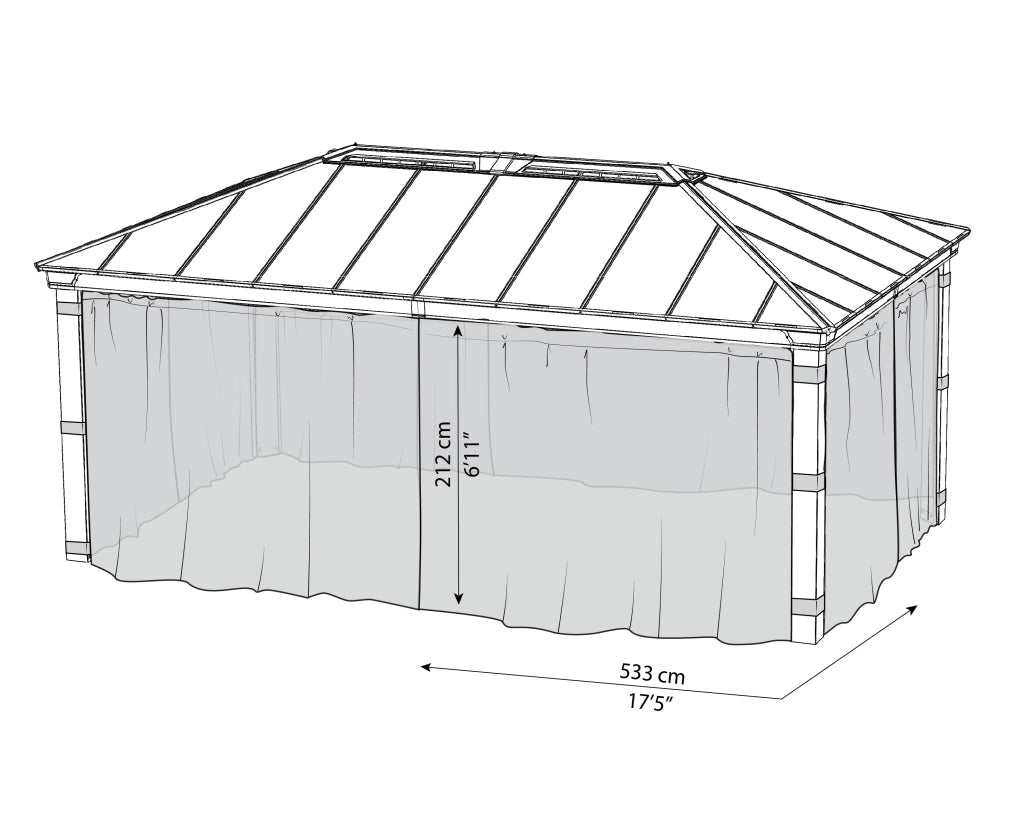 Rete Antizanzarae Per Gazebo Dallas 4.3X6