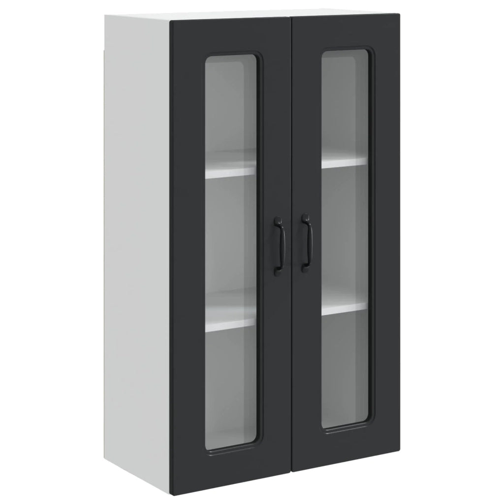 Mobile da cucina rettangolare moderno 60 x 31 x 100 cm ampio spazio contenitivo stile pulito legno nero 02_0053854