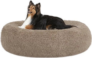 Cuscino per cani in forma di donut con cuscino per cani, banco per cani, letto per gatti, 80 cm di diametro, colore camello