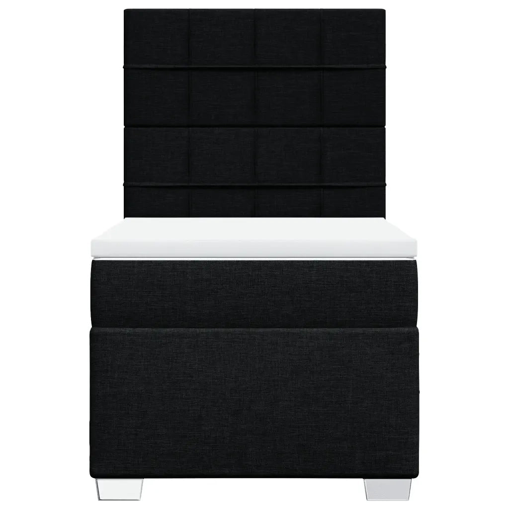 Giroletto a Molle con Materasso Nero 90x200 cm in Tessuto 3290373
