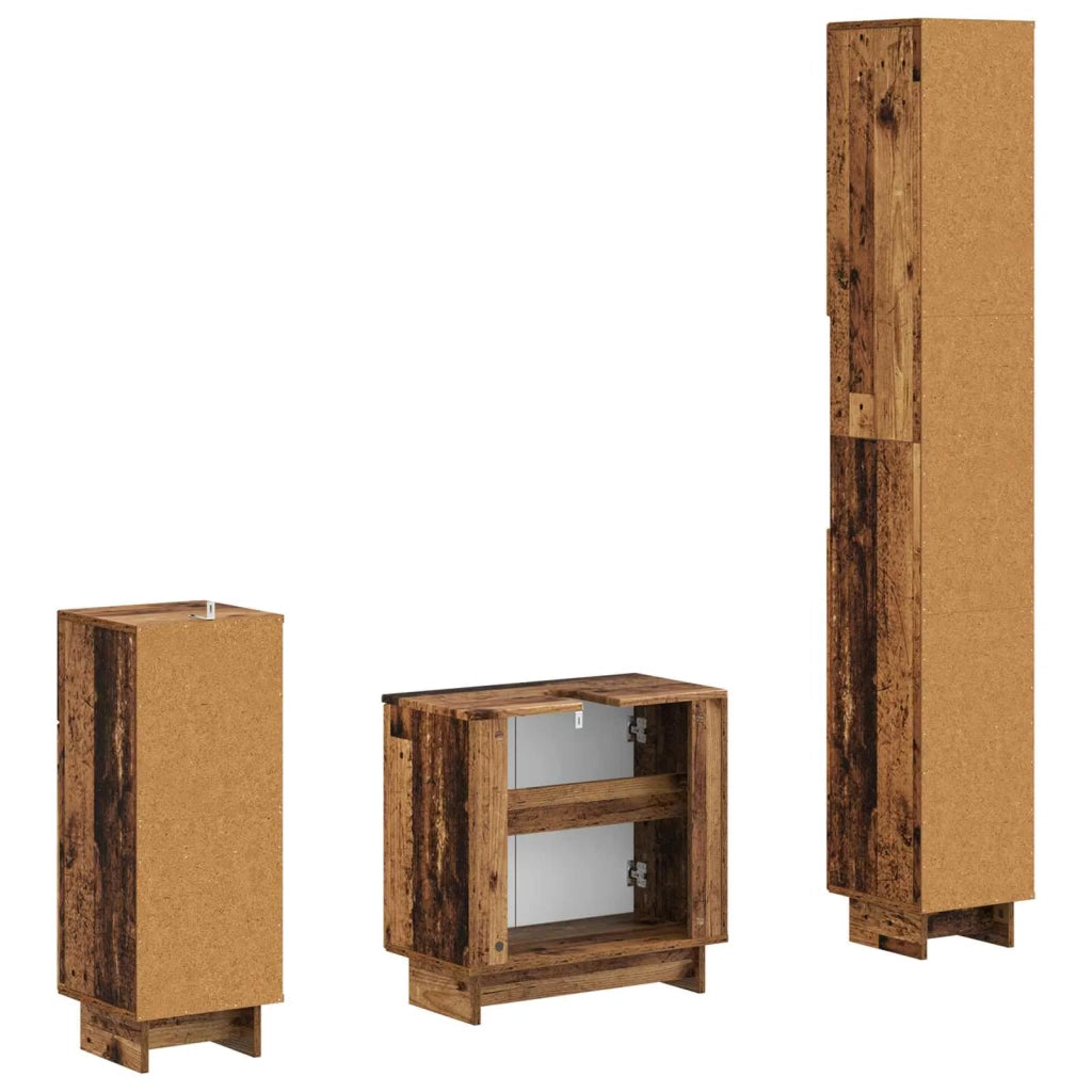 Set di armadietti da bagno in 3 pezzi EDE Legno ingegnerizzato 3417826