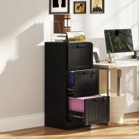 Cassettiera compatta con 3 cassetti, serrature e guide regolabili, 40 x 40 x 101 cm, nero