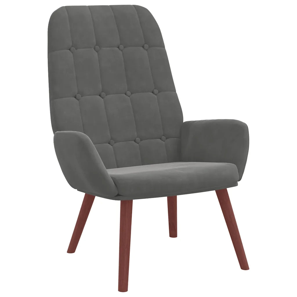 Poltrona | Sedia Relax Grigio Scuro in Velluto