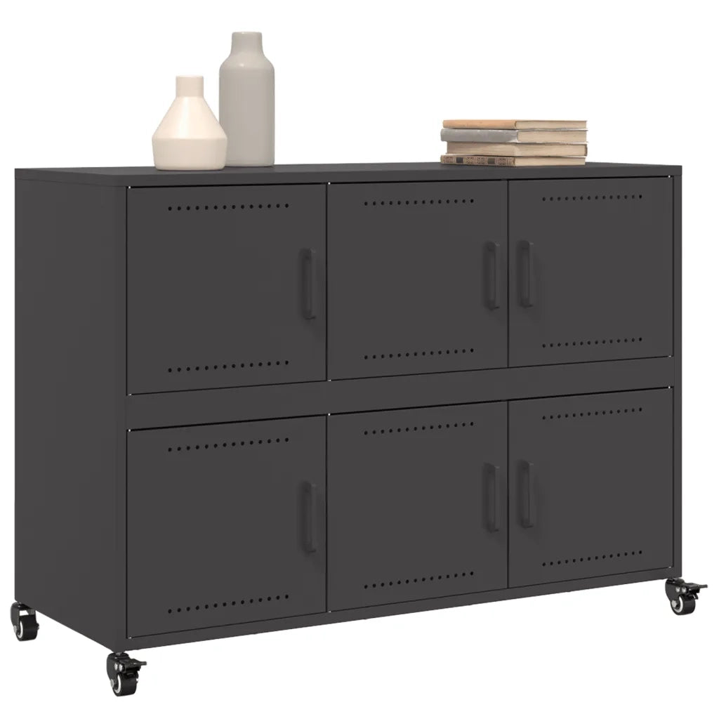 Credenza Nera 100,5x39x72 cm in Acciaio 846740