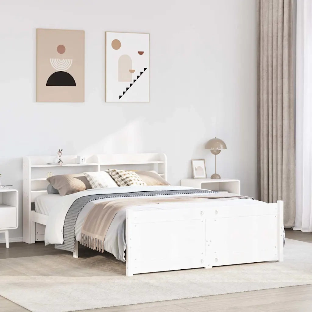 Giroletto con Testiera senza Materasso-Struttura Letto Bianco 140x200 cm 588152