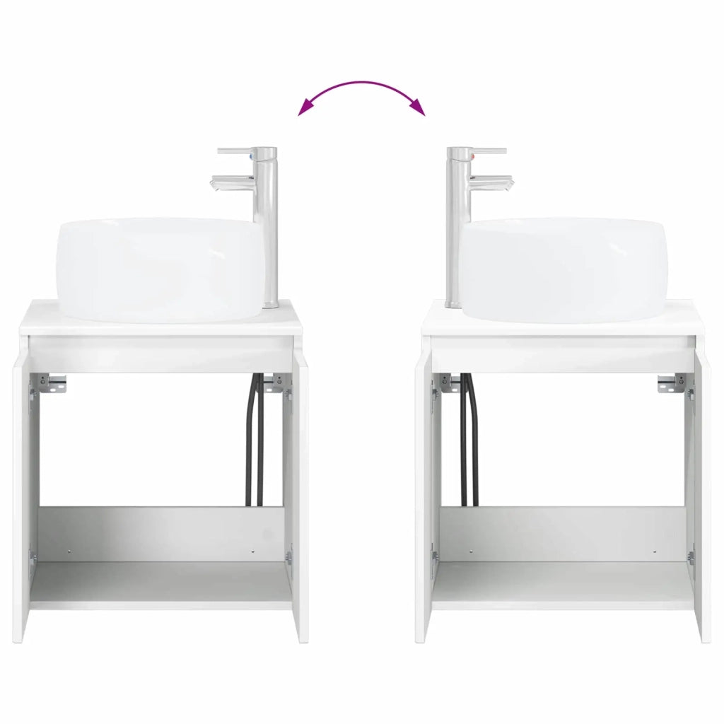 Set di Armadi da Bagno 3 pz Bianco Lucido 49,5 x 44,5 x 66 cm 3405711