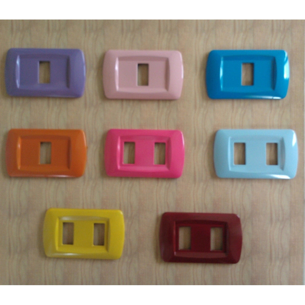 Trade Shop - Placchette Placche In Abs Serie Magic Bticino Compatibili Placca Copriprese Fori - Bianco Opaco -2 Fori     -