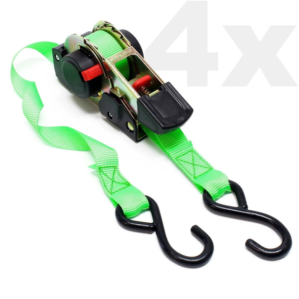 Set di 4 cinghie di fissaggio 3,5x25mm resistenza alla trazione 320 daN con tenditore a cricchetto 16_0001509