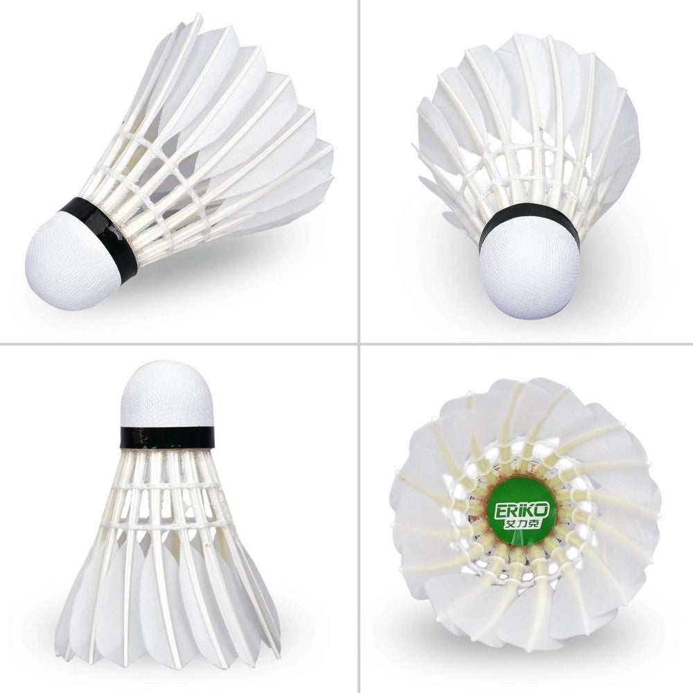 Trade Shop - Set 6 Pz Volano Lento Professionale Volani Palline Per Badminton Colore Bianco -