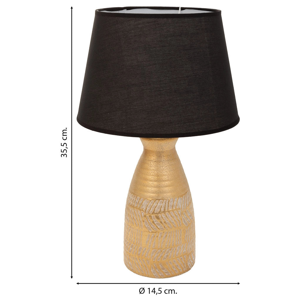 Lampada da tavolo in ceramica dorata 14,5x14,5x35,5h