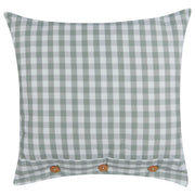 Cuscino decorativo verde e bianco con motivo a scacchi quadrato con bottoni 45 x 45 cm soggiorno camera da letto