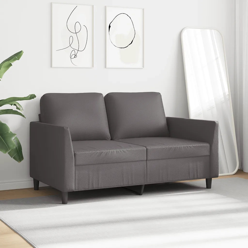 Divano a 2 Posti Grigio 120 cm in Similpelle 359330