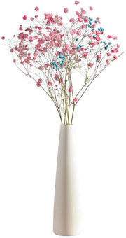 Vaso di Fiori con Forma Conica Alta - Vaso Ceramico Bianco - Vaso con Collo Sottile - Vaso da Tavolo - Ceramica di Alta Qualità - Dimensioni 22 x 6 x 2,5 cm