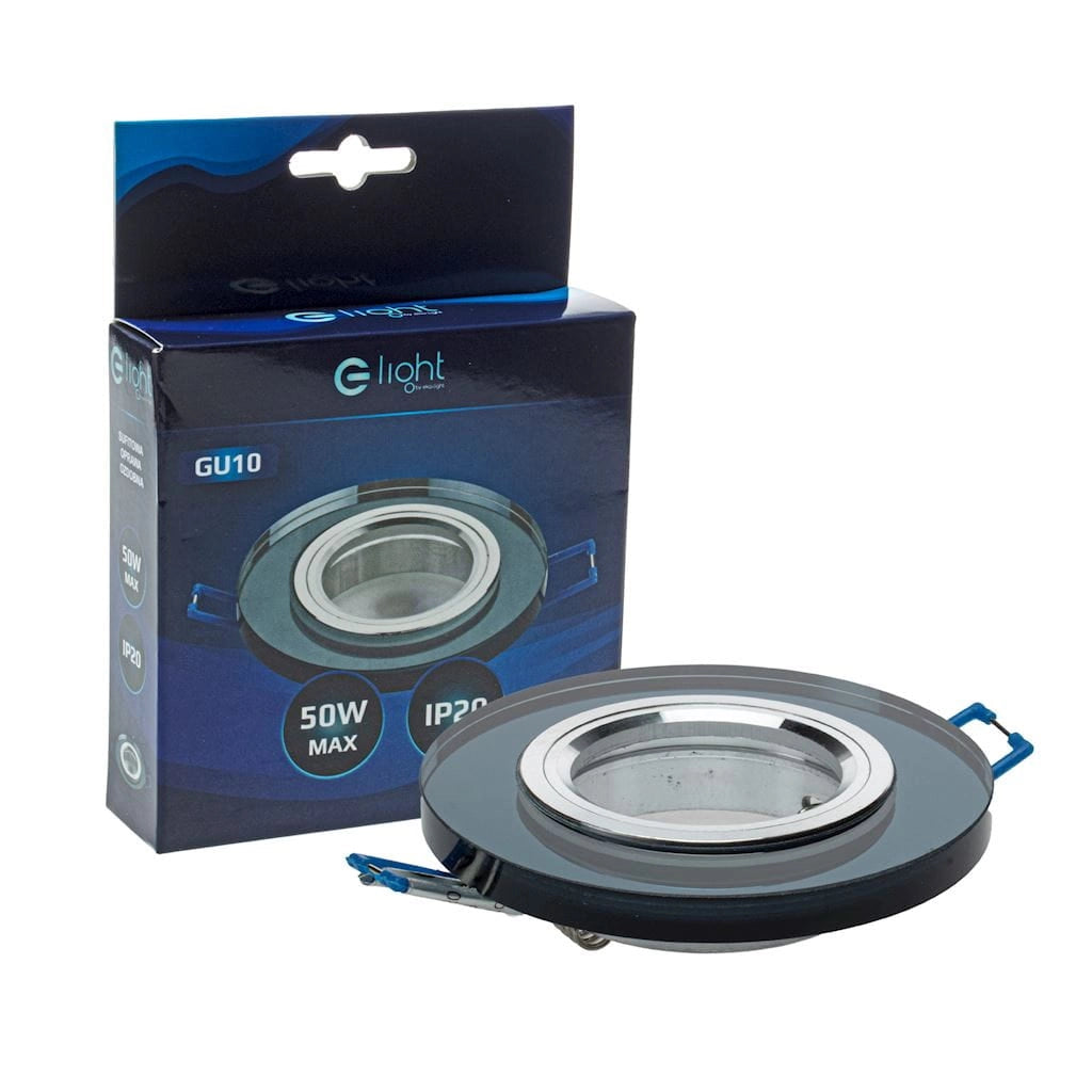 Faretto incasso tondo GU10 35W nero/cromo Eko-Light