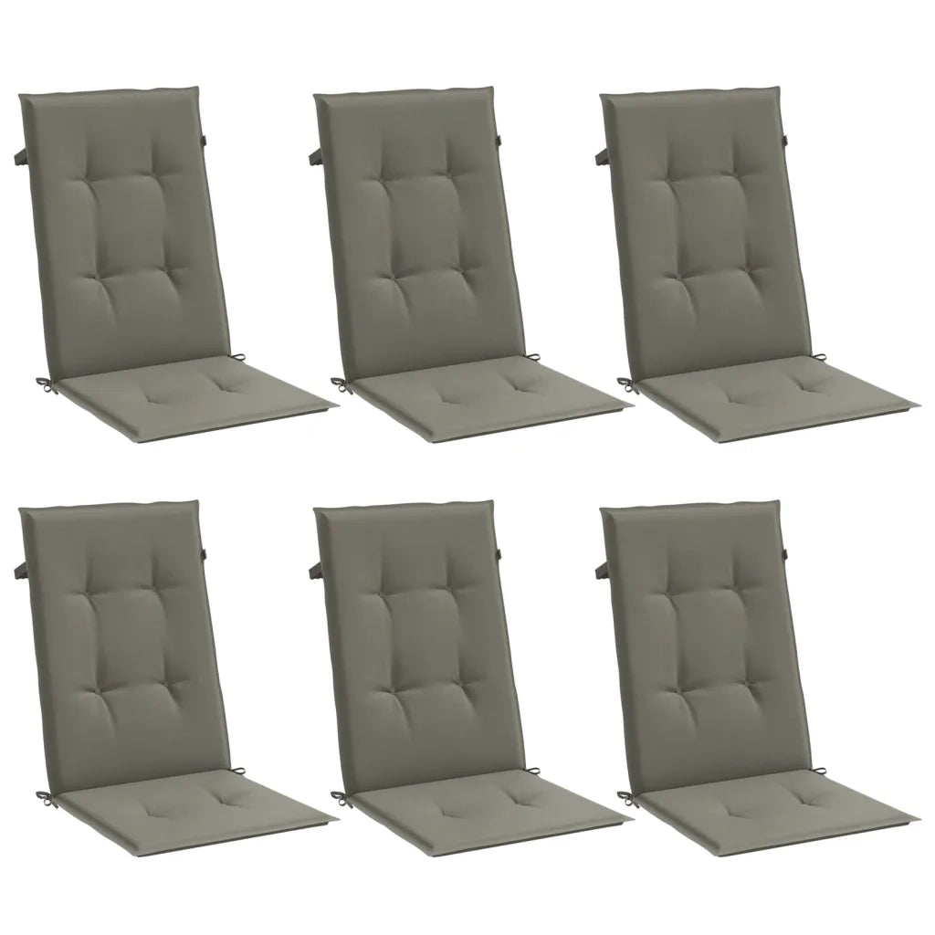 Cuscini Sedia Schiena Alta 6 Grigio MÃ©lange 120x50x4 Tessuto