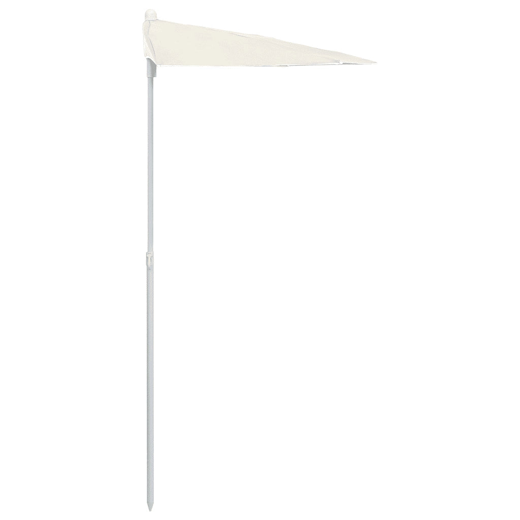 Ombrellone Semicircolare da Giardino-Parasole da giardino con Palo 180x90 cm Sabbia