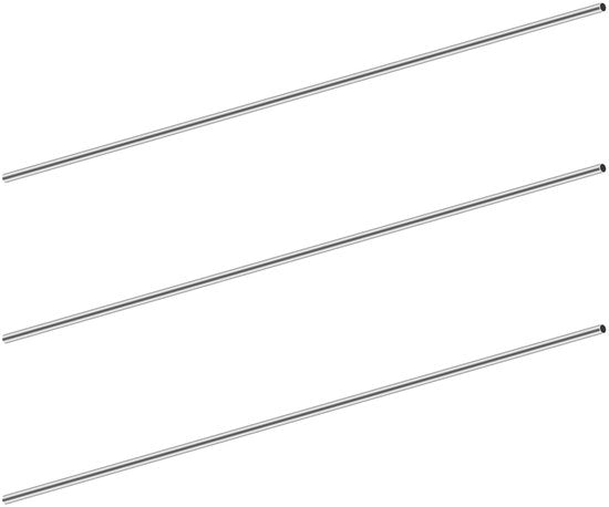 Set di tubi in acciaio inossidabile da 3mm di diametro - 0,2mm di spessore - 150mm di lunghezza - Set di 3 - Tubi senza saldatura - Duraturo e esteticamente accettabile - Tubo metallico
