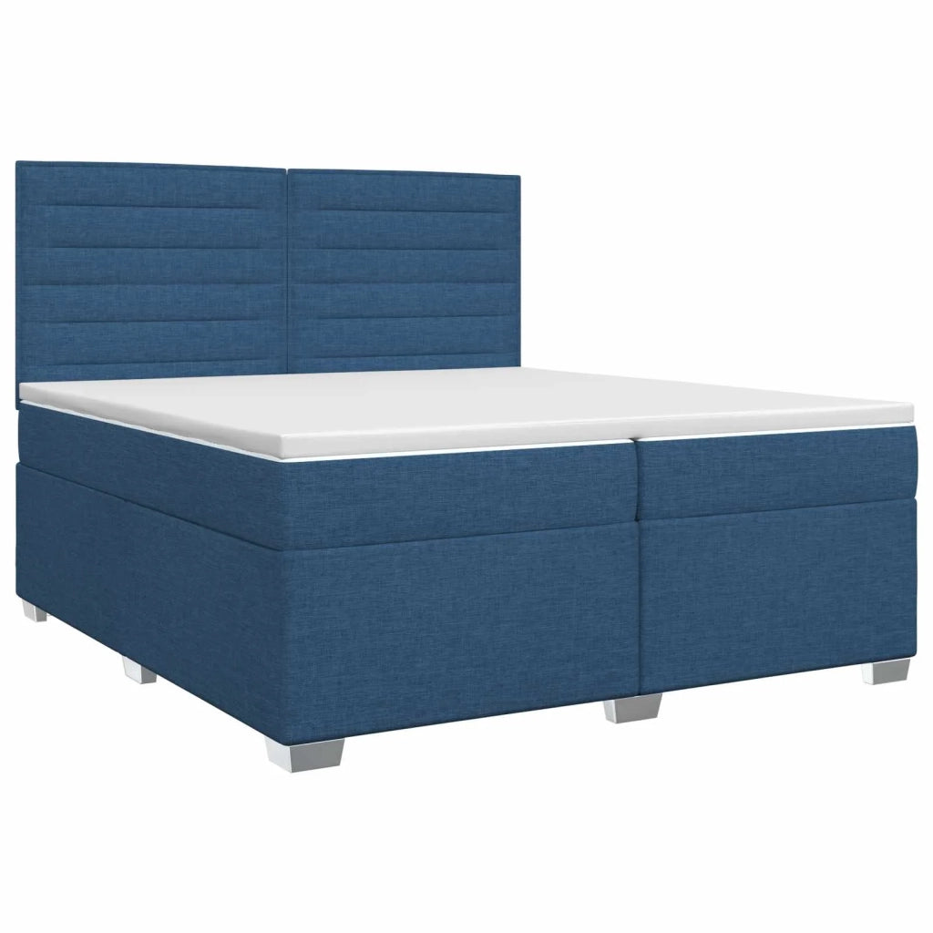 Letto box spring con materasso Blu 200 x 200 cm Tessuto 3453485