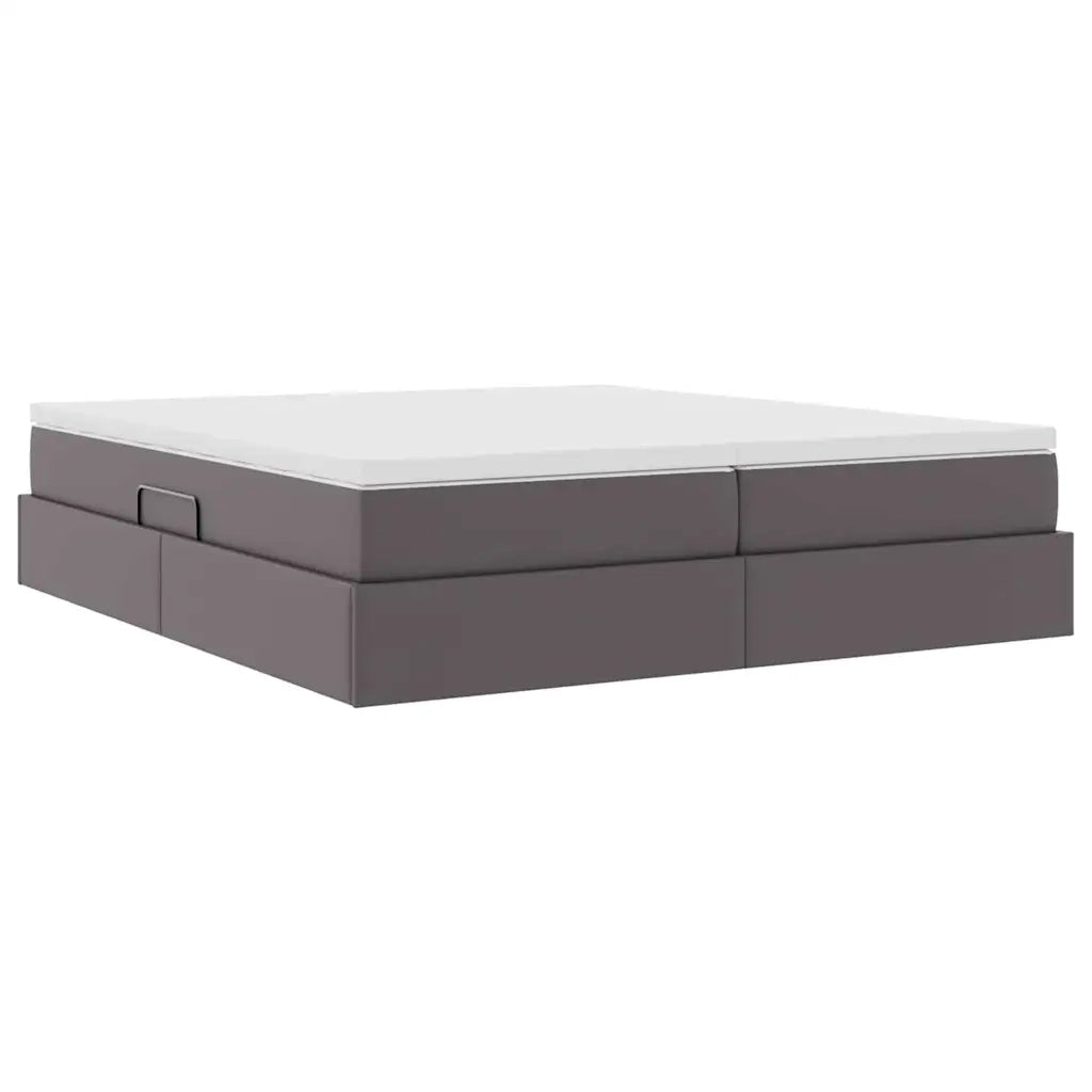 Letto con contenitore e materasso Grigio 200 x 200 cm