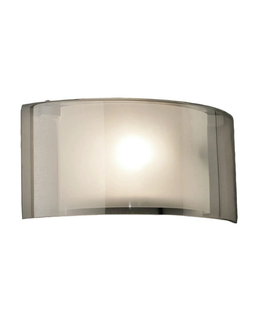 Lampada da Parete Alide 34cm con Struttura in Metallo e Vetro Fumé, Attacco E27 40W IP20 - Design Elegante e Moderno per Interni