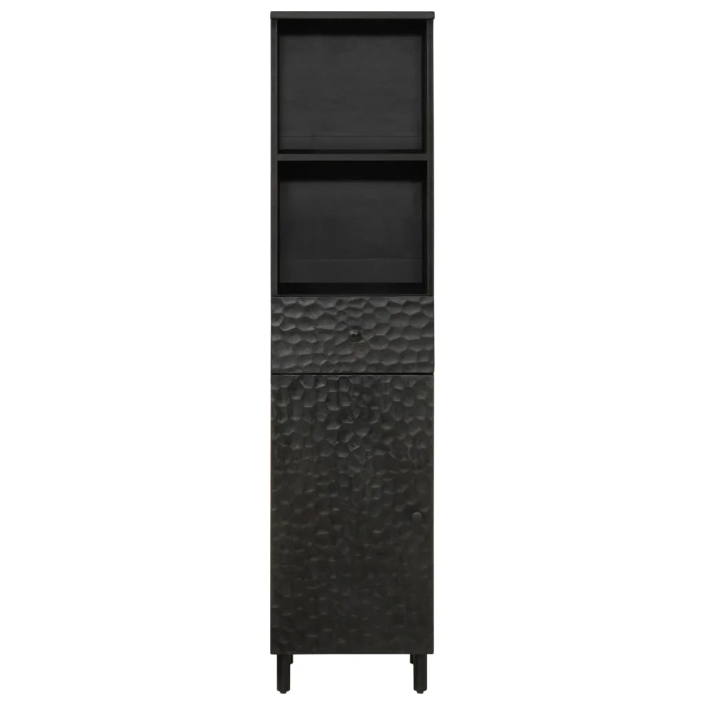 Mobile da Bagno Nero 38x33x160 cm in Legno Massello di Mangocod mxl 114619