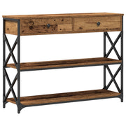 Tavolo Consolle | Tavolo d'Ingresso con cassetto Legno vecchio 100 x 28 x 75 cm