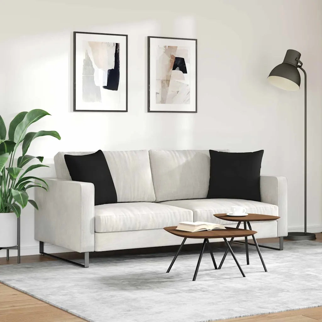 Cuscini da Divano 2 pz | Cuscini per sedie Nero 45 x 45 cm Tessuto