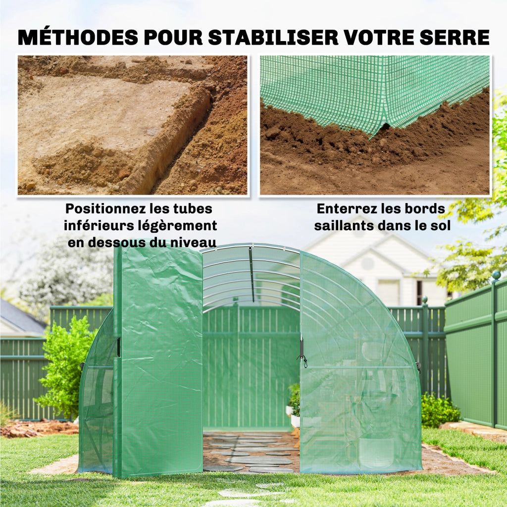 Serra tunnel da giardino 18 m2 ¨C zephmum ¨C 295x597x200 cm verde